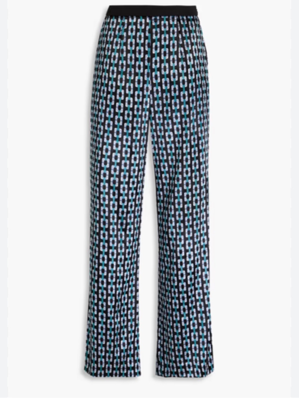 NWT!! Wide Leg Geometric Print Pants - Black & Blue